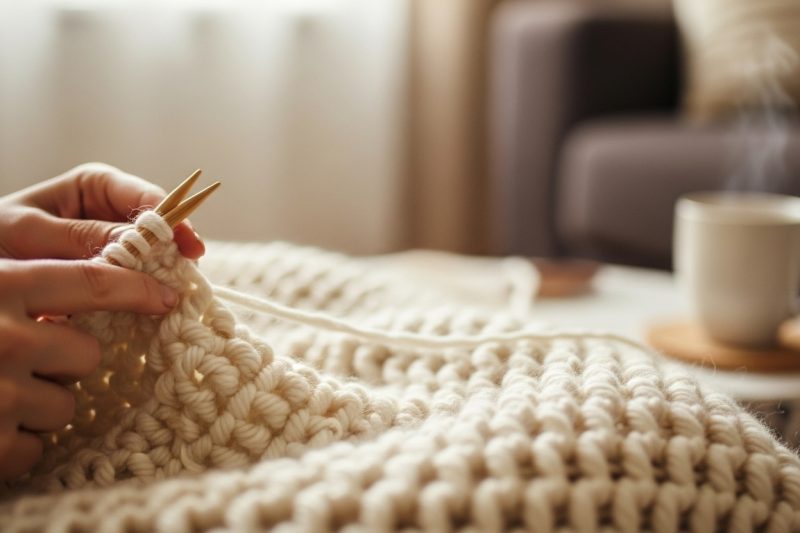 The Gentle Rhythm of Creation: Finding Comfort in Knitted Blanket Stitches